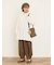 ストライプツイル裾タックパンツ
