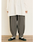 ストライプツイル裾タックパンツ