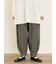 ストライプツイル裾タックパンツ