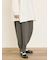 ストライプツイル裾タックパンツ
