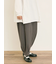 ストライプツイル裾タックパンツ
