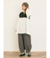 ストライプツイル裾タックパンツ