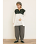 ストライプツイル裾タックパンツ