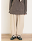 ストライプツイル裾タックパンツ