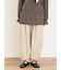 ストライプツイル裾タックパンツ