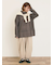 ストライプツイル裾タックパンツ