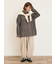 ストライプツイル裾タックパンツ