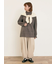 ストライプツイル裾タックパンツ