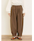 ストライプツイル裾タックパンツ