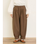 ストライプツイル裾タックパンツ