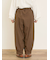 ストライプツイル裾タックパンツ