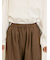 ストライプツイル裾タックパンツ