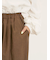 ストライプツイル裾タックパンツ
