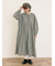 【S/Mサイズ】綿麻/デニムピンタックワンピース
