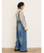 デニム/ツイルサスペンダー付きパンツ