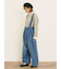 デニム/ツイルサスペンダー付きパンツ
