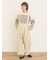 デニム/ツイルサスペンダー付きパンツ