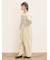 デニム/ツイルサスペンダー付きパンツ