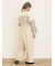 デニム/ツイルサスペンダー付きパンツ