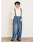 デニム/ツイルサスペンダー付きパンツ