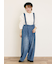 デニム/ツイルサスペンダー付きパンツ