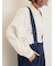 デニム/ツイルサスペンダー付きパンツ