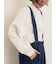デニム/ツイルサスペンダー付きパンツ