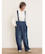 デニム/ツイルサスペンダー付きパンツ