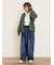 デニム/ツイルサスペンダー付きパンツ