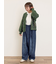 デニム/ツイルサスペンダー付きパンツ