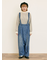デニム/ツイルサスペンダー付きパンツ