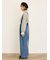 デニム/ツイルサスペンダー付きパンツ