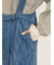 デニム/ツイルサスペンダー付きパンツ