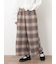 【M/Lサイズ】チェック柄ワイドパンツ