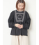 胸元モチーフ刺繍レースブラウス