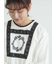 胸元モチーフ刺繍レースブラウス