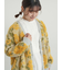 無地・花柄シャギーVネックカーディガン