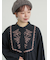 【S/Mサイズ】切替配色刺繍ワンピース