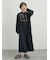 【S/Mサイズ】切替配色刺繍ワンピース