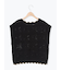 クロシェ風配色ニットベスト