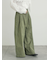 綿ナイロンワイドパンツ