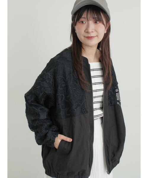 サマンサモスモス 今期　切り替えレースブルゾン　新品 切り替えレースブルゾン｜サマンサモスモスの通販｜&mall（アンド