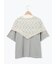 三角ストール付カットワーク刺繍Tシャツ