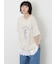 【接触冷感】ミニ裏毛切替フラワープリントTシャツ