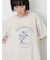 【接触冷感】ミニ裏毛切替フラワープリントTシャツ