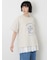 【接触冷感】ミニ裏毛切替フラワープリントTシャツ