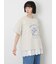 【接触冷感】ミニ裏毛切替フラワープリントTシャツ