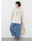 【接触冷感】ミニ裏毛切替フラワープリントTシャツ