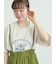 【接触冷感】ミニ裏毛切替フラワープリントTシャツ