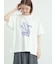 【接触冷感】ミニ裏毛切替フラワープリントTシャツ